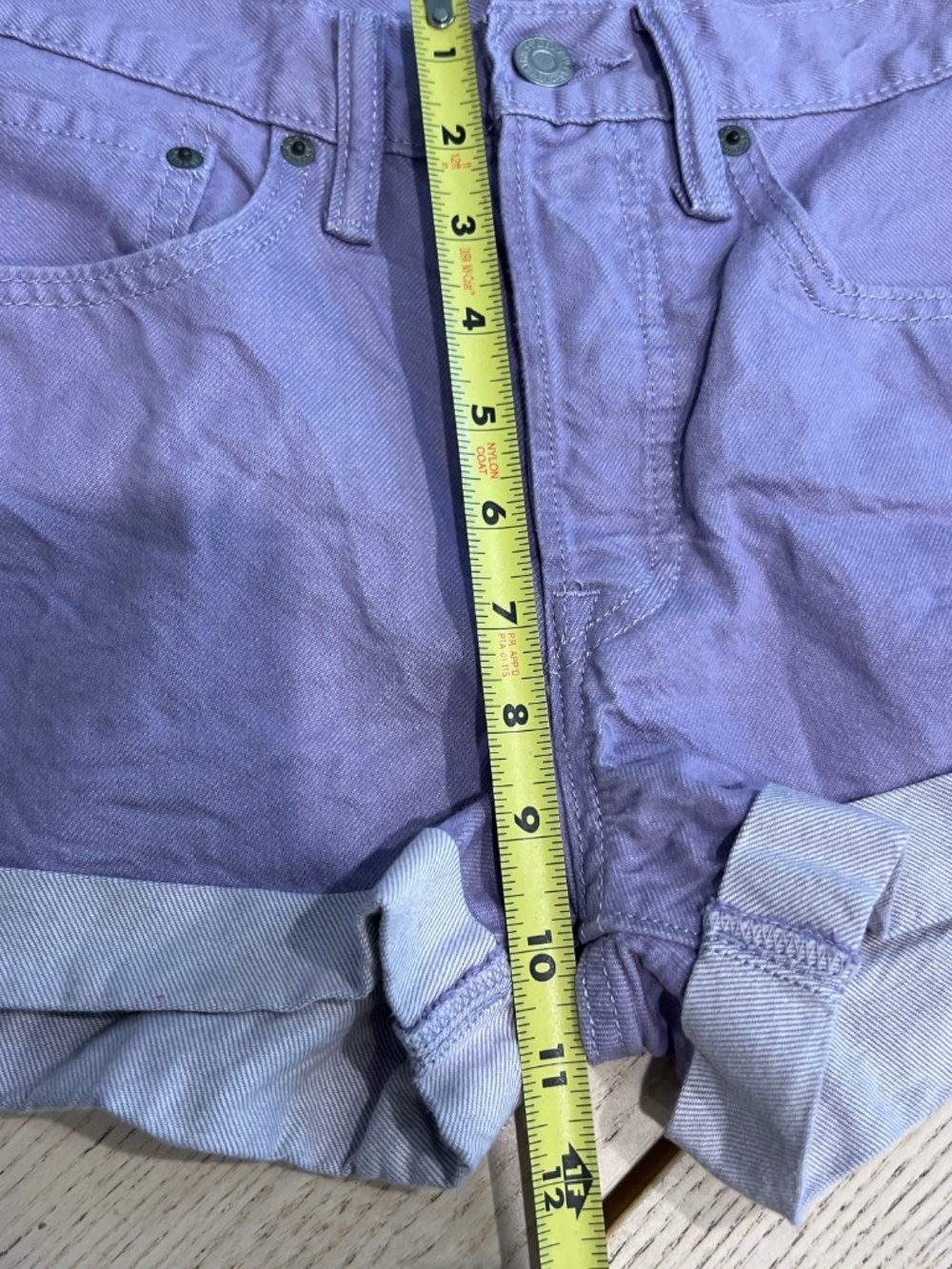 Levis 501 Womens Lavender Purple Denim Shorts Size 26 Mid Rise Pastel Cuffed Y2K - Picture 13 of 13
